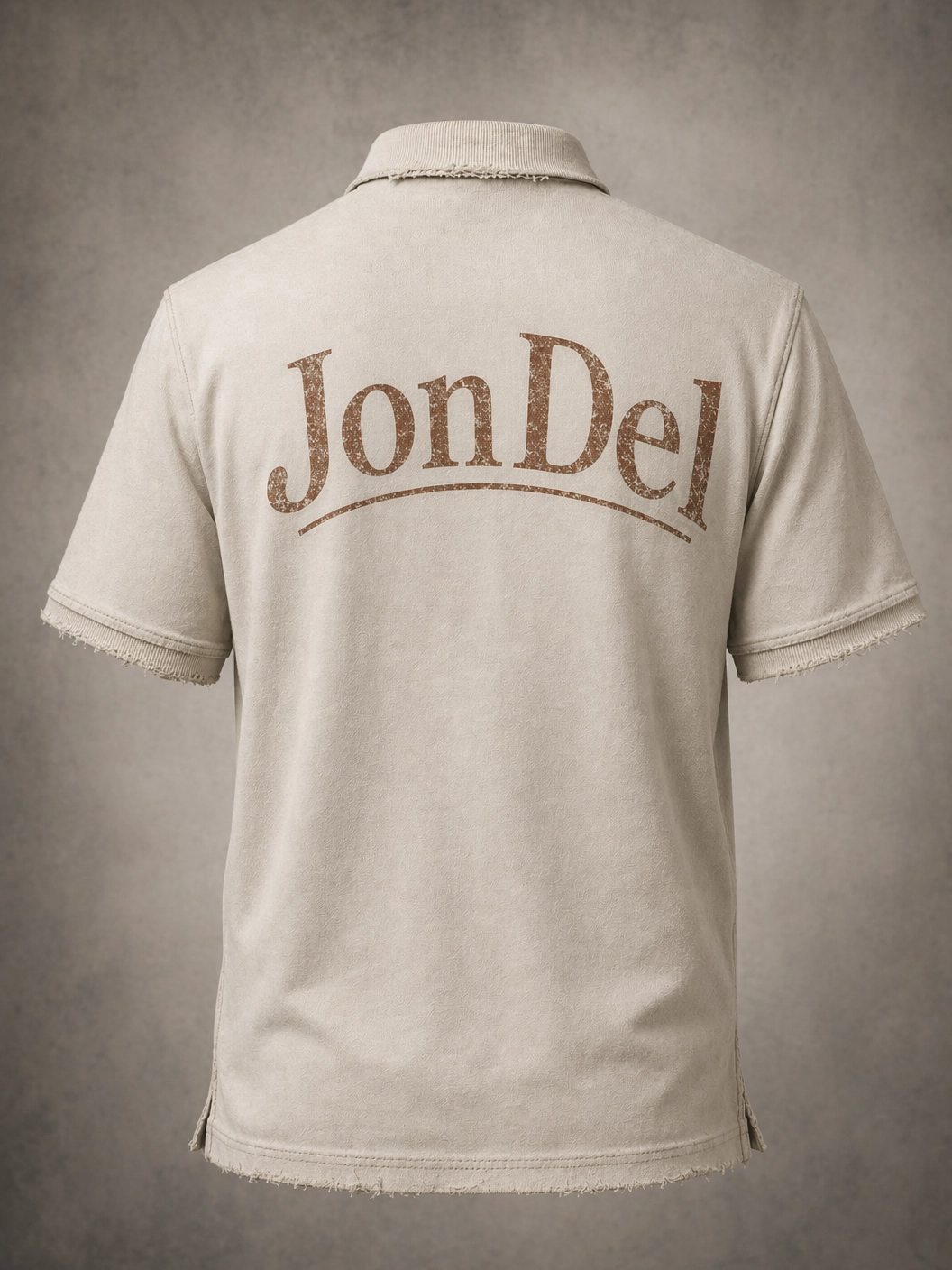 Cream Distressed Polo