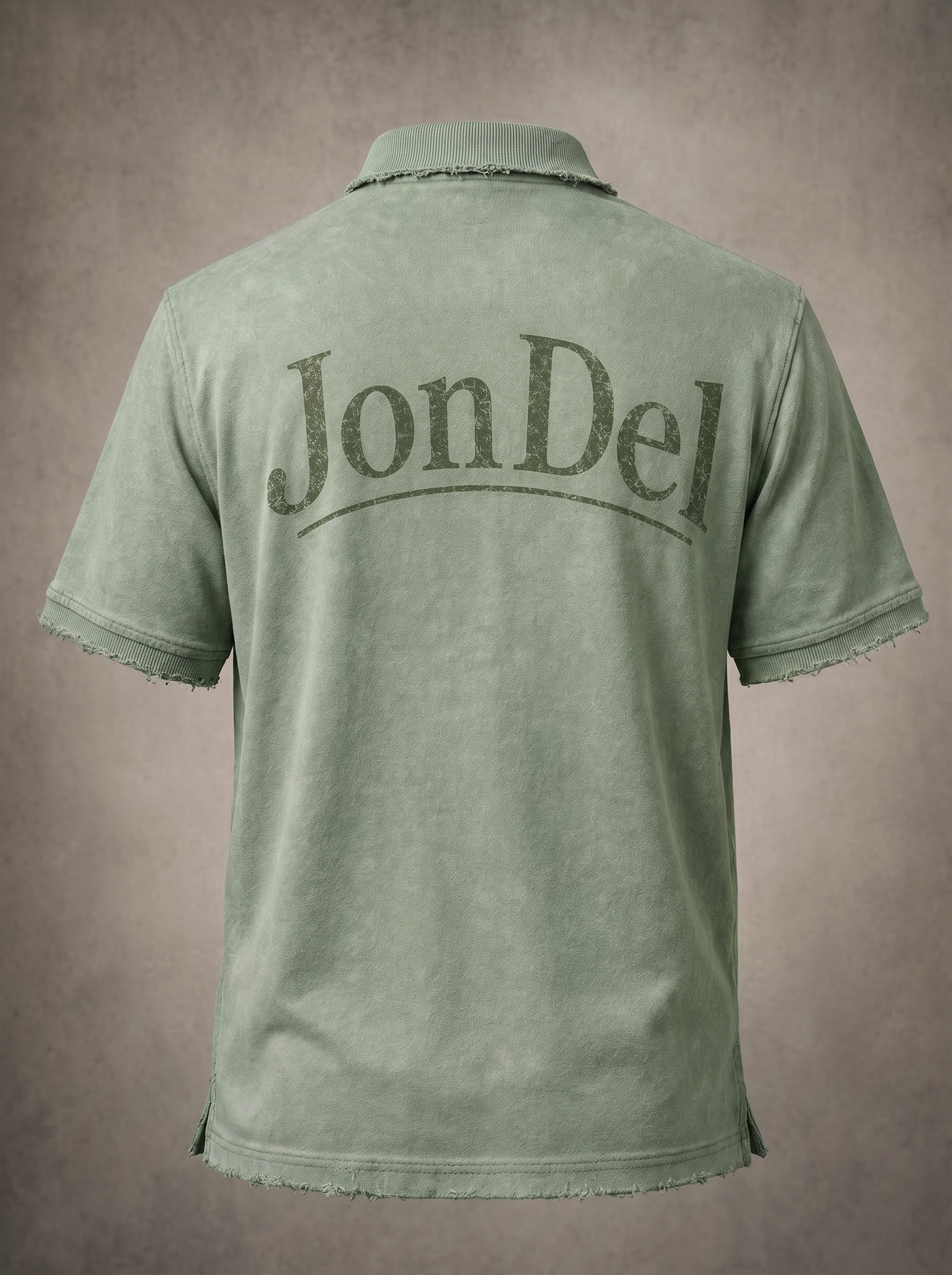 JonDel Sage Green Distressed Polo