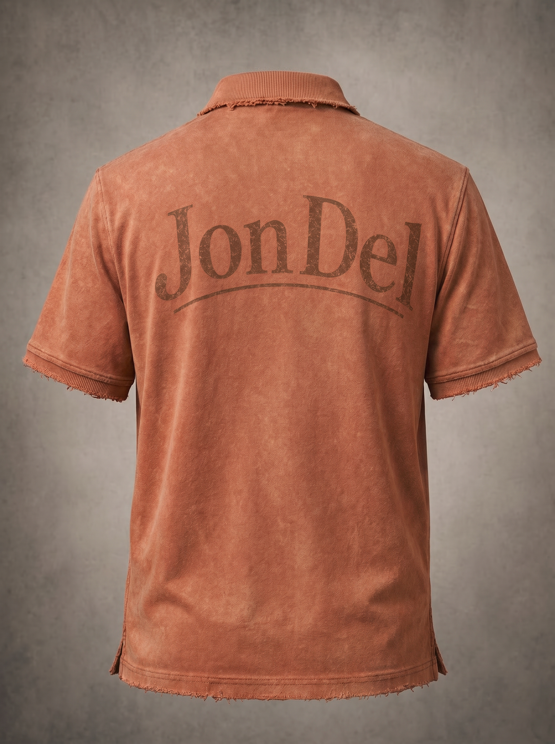 JonDel Terracotta Distressed Polo