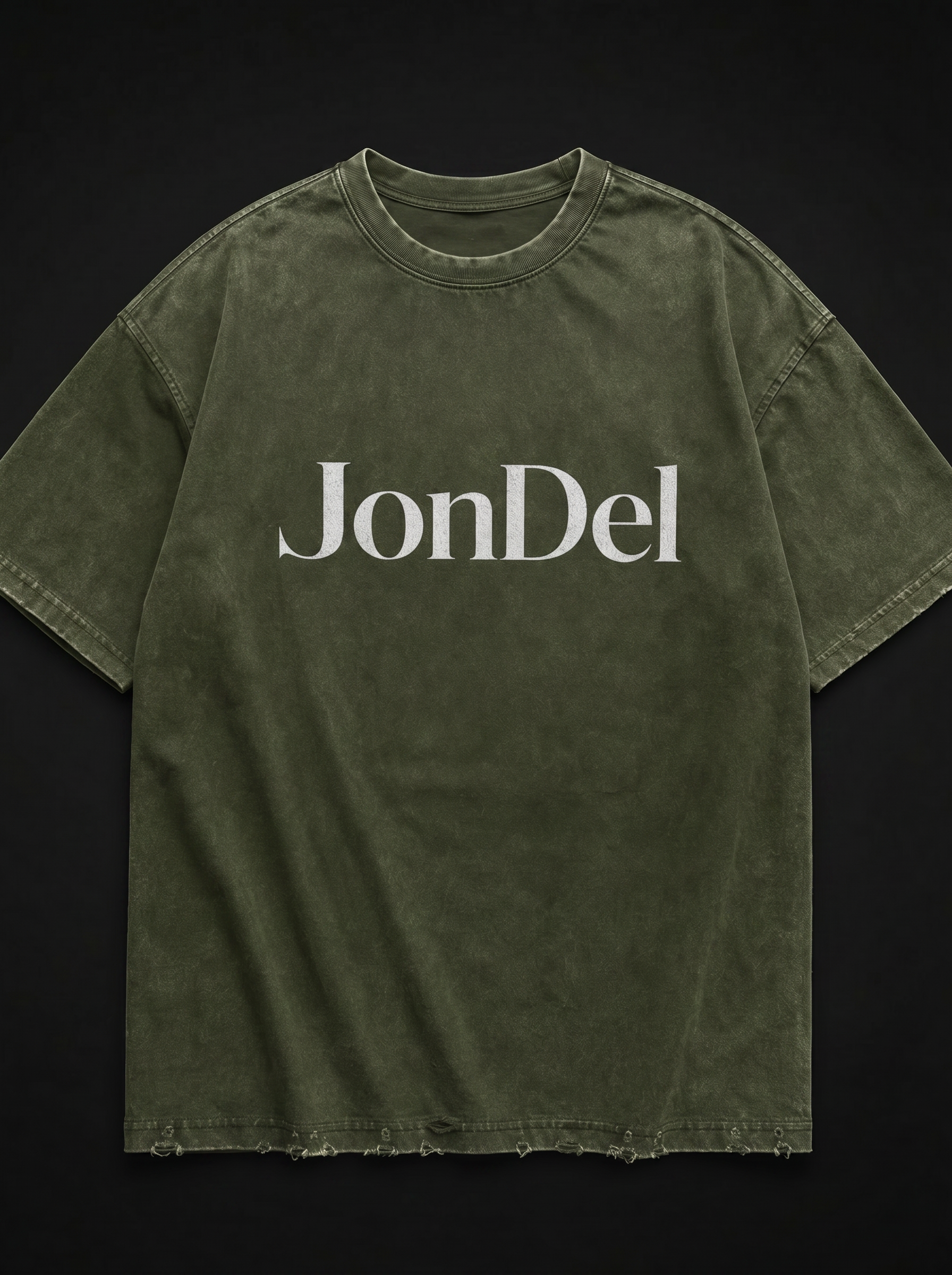 JonDel Olive Green Distressed Tee