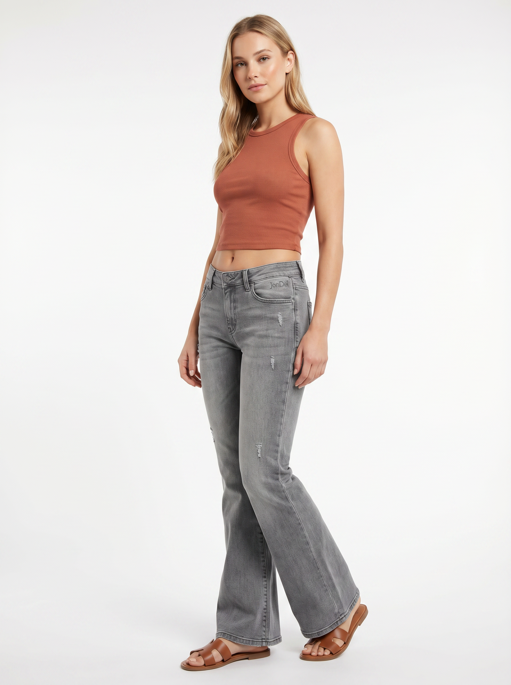 Women's JonDel Low-Rise Flair Stonewash