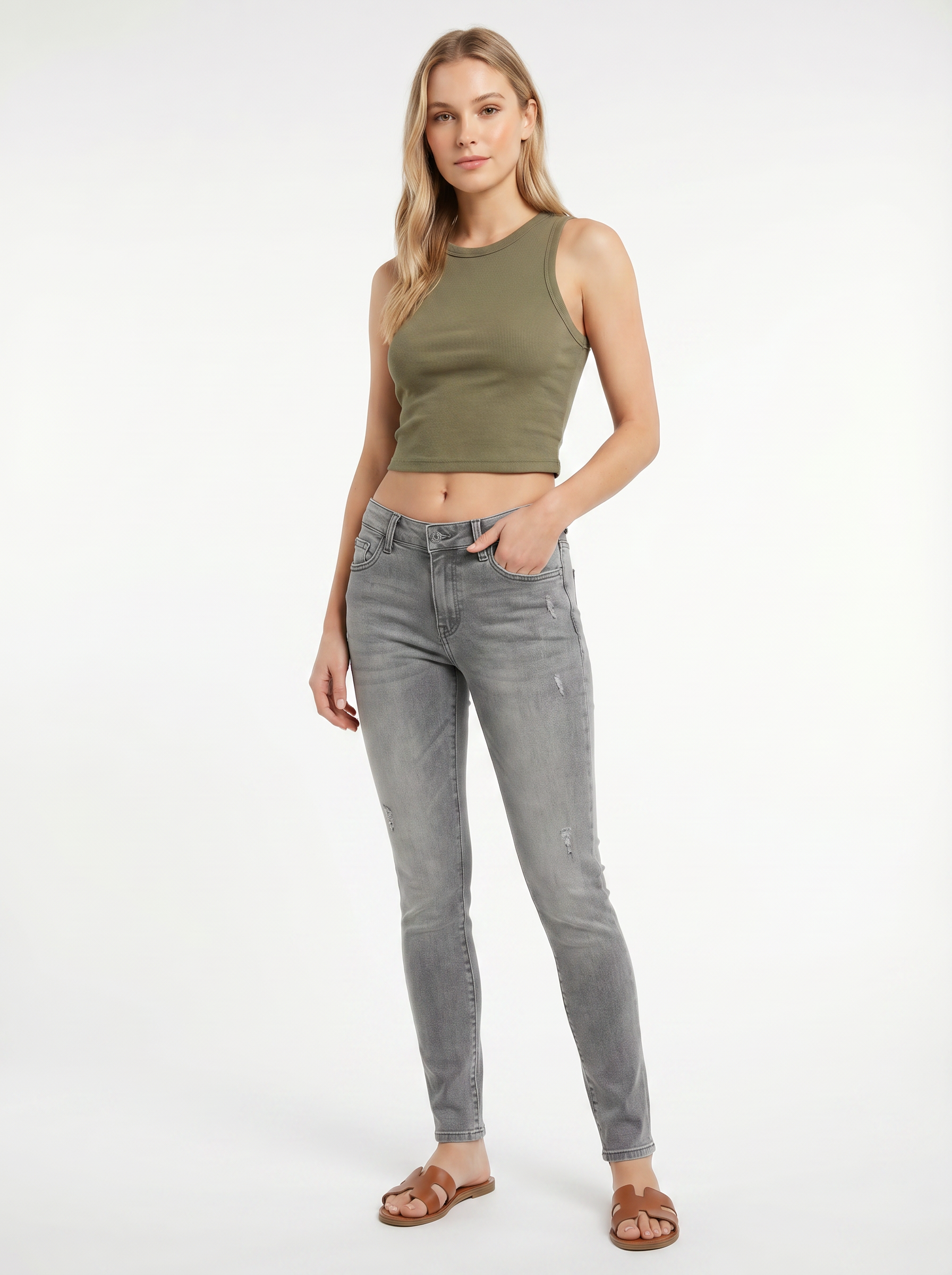 Women's JonDel Low-Rise Skinny Stonewash