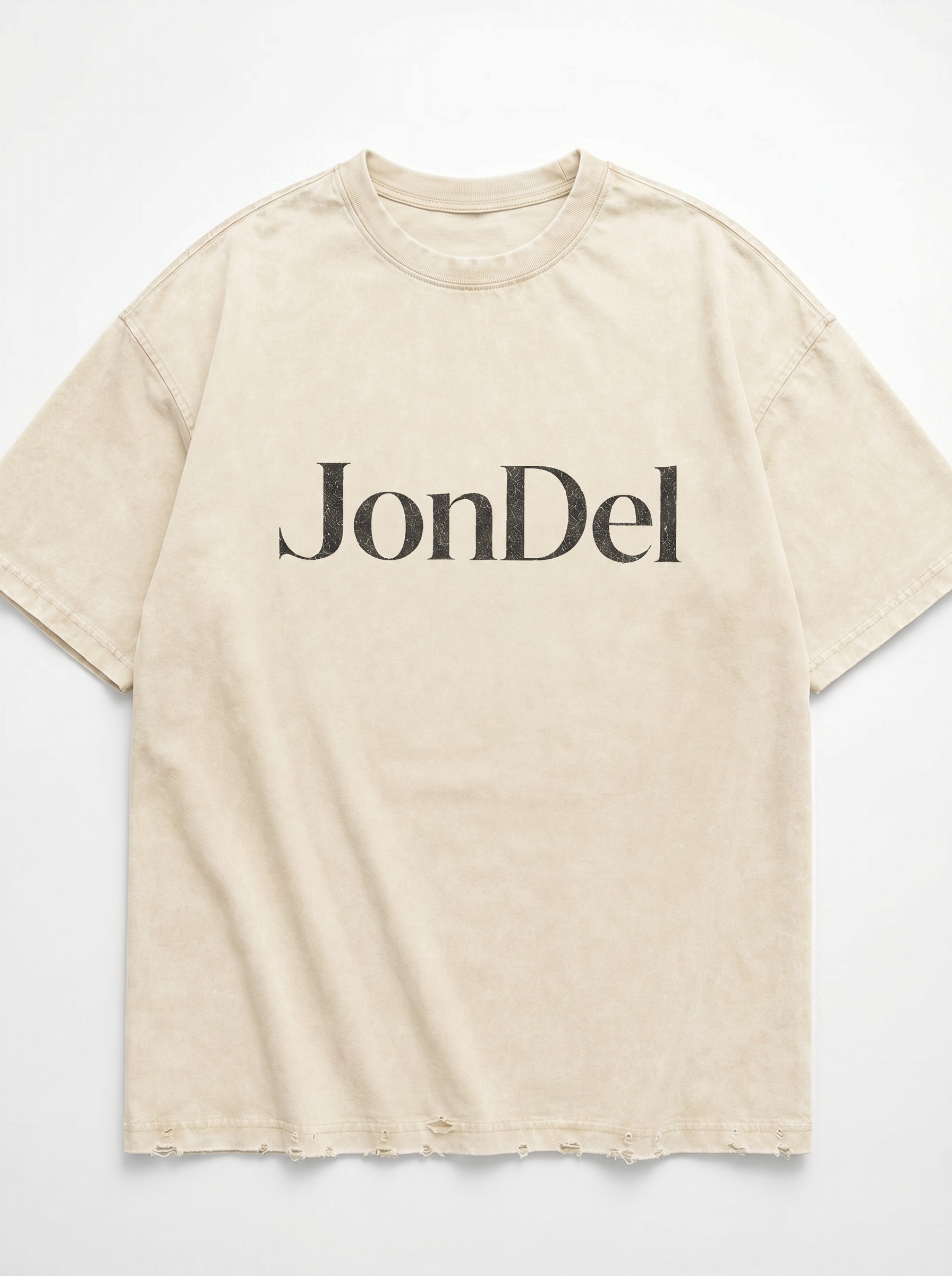 Women's JonDel Cream Distressed Tee