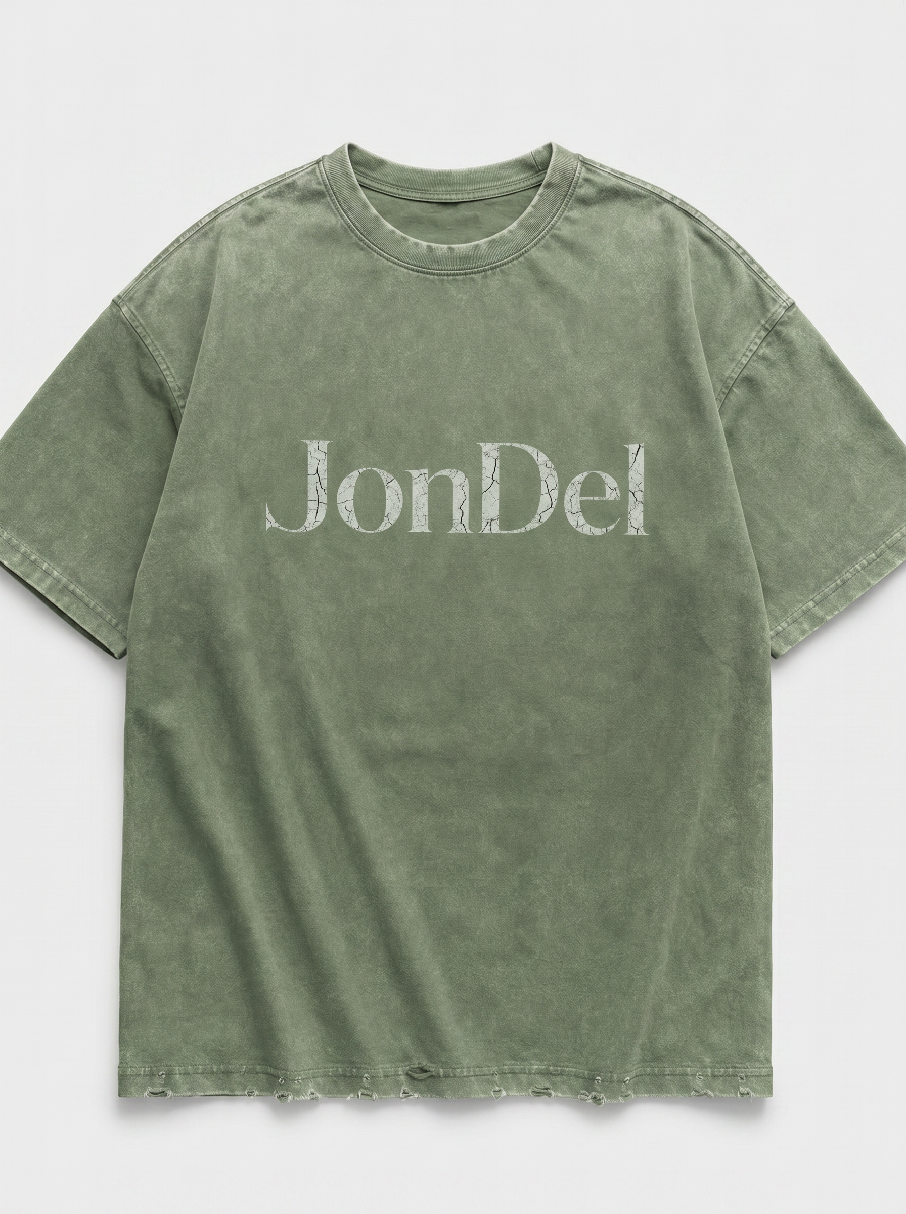 Women's JonDel Sage Green Distressed Tee